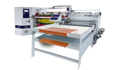 máquina rebobinadora completamente automática de tres ejes